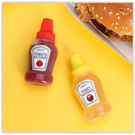 2pcs Botol Dispenser Saus Tomat / Salad / Dressing Mini Portable Bahan Plastik