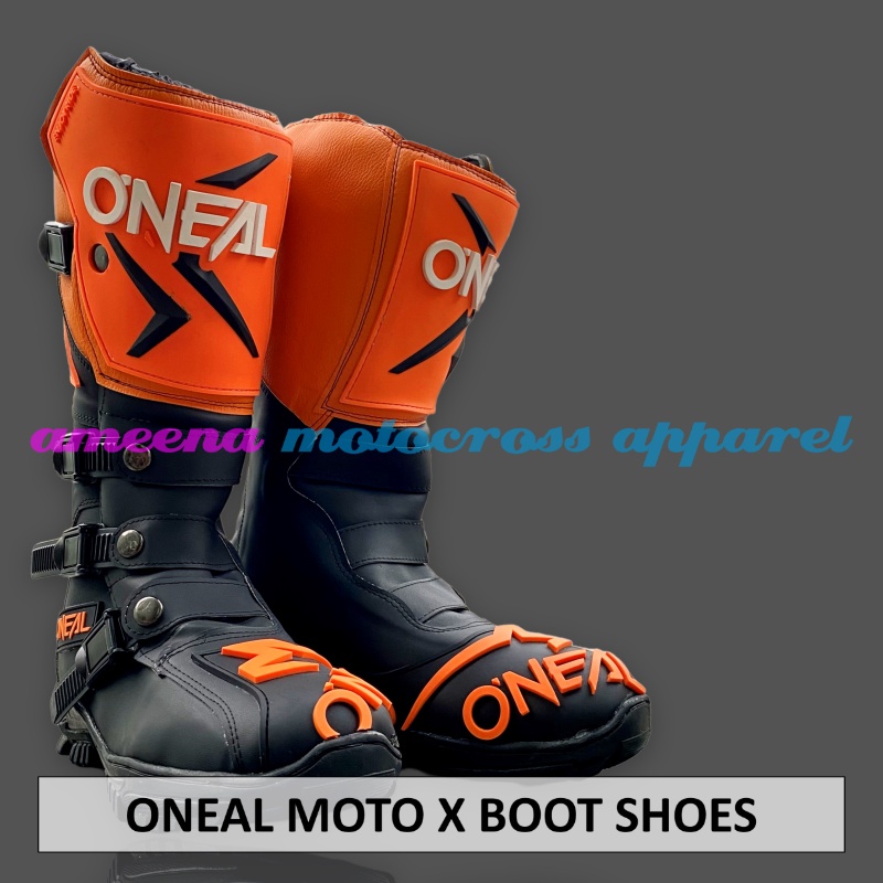 Sepatu MX Boots - Sepatu Trail - Sepatu Motocross - Sepatu Enduro - Sepatu Adventure - Orange Black