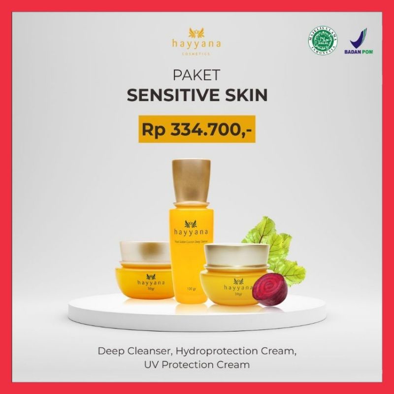 #ROLEASHOP#HAYYANA PAKET SENSITIVE SKIN Isi 3 Pcs - Cerah Atasi Flek Hitam dan Kerutan