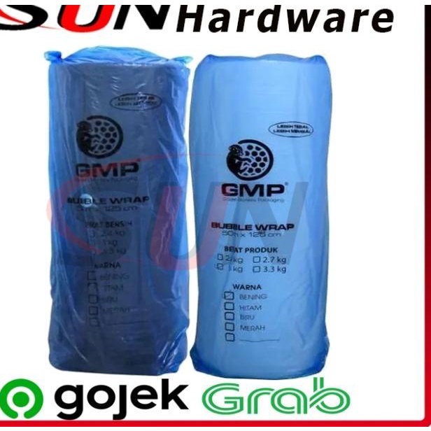 

Bubble Wrap GMP Roll 50 M x 125 CM 3 KG Buble Hitam Putih Transparan - Putih