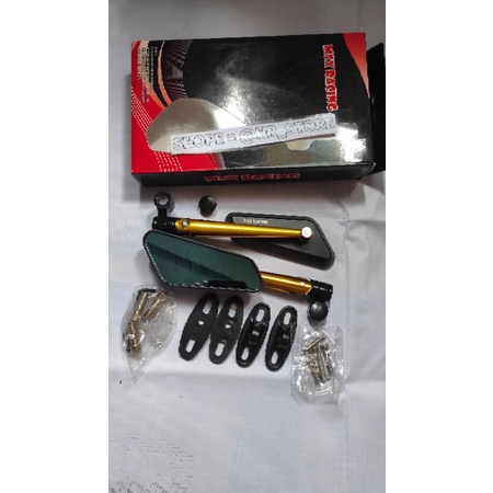 SPION TOMOK SIRCUIT MSX RACING BLACK-GOLD KACA BIRU