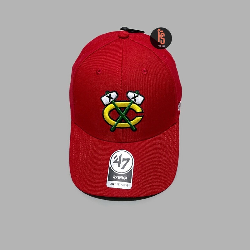 TOPI ORIGINAL 47 MVP LOGO CHICAGO BLACKHAWKS RED