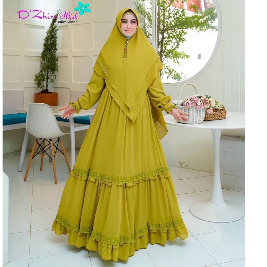 TREND Kinara Syari Gamis Syari Ceruty Ootd Wanita Set Hijab Baju Wanita Jumbo Gamis Renda Setelan Wa