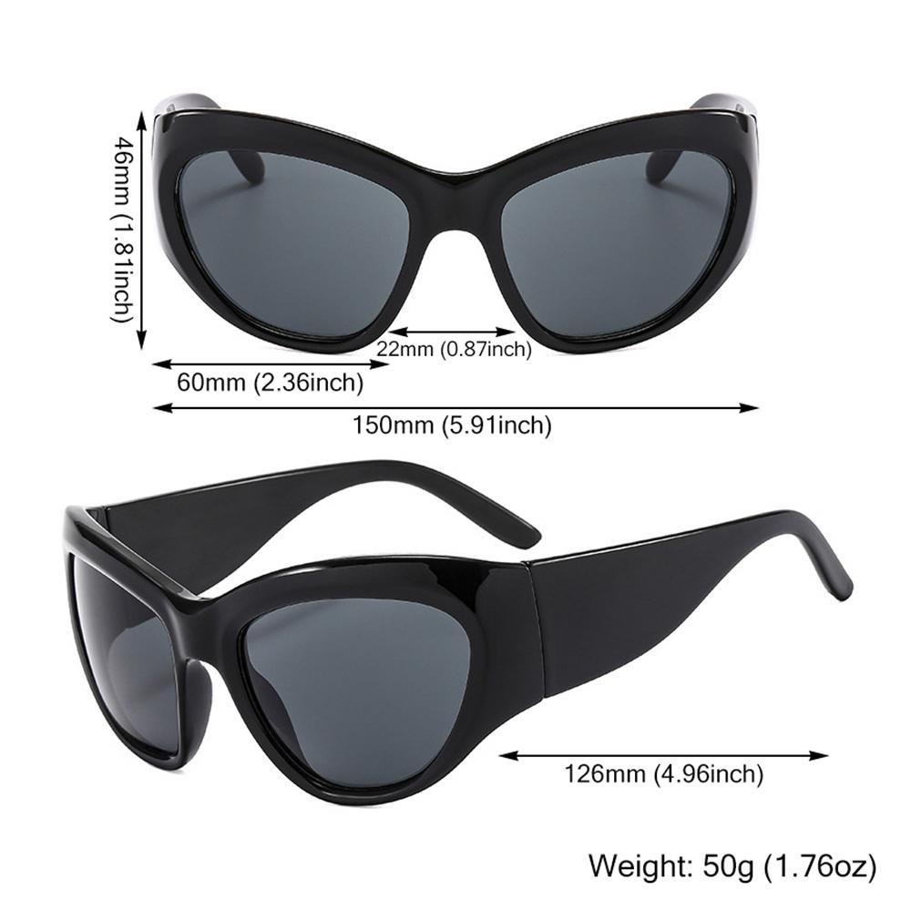 Lily Overised Y2k Kacamata Hitam Punk Sport Eyeglasses Black Sun Glasses