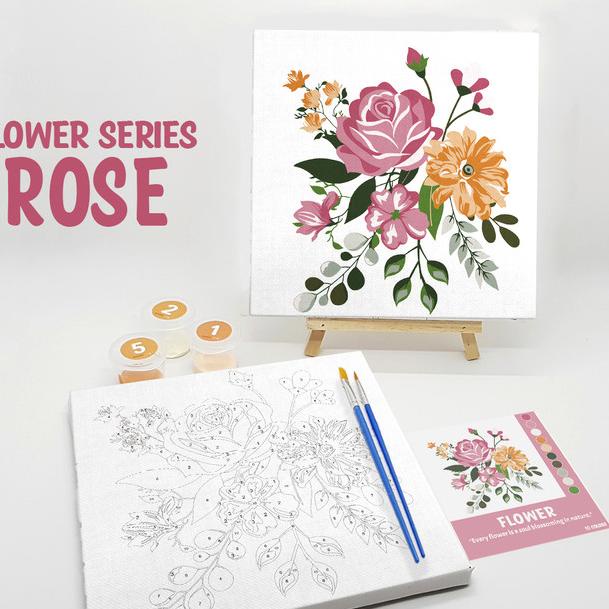 

ROSE - Paint By Number 10 Color [Flower Series] | Painting Kit