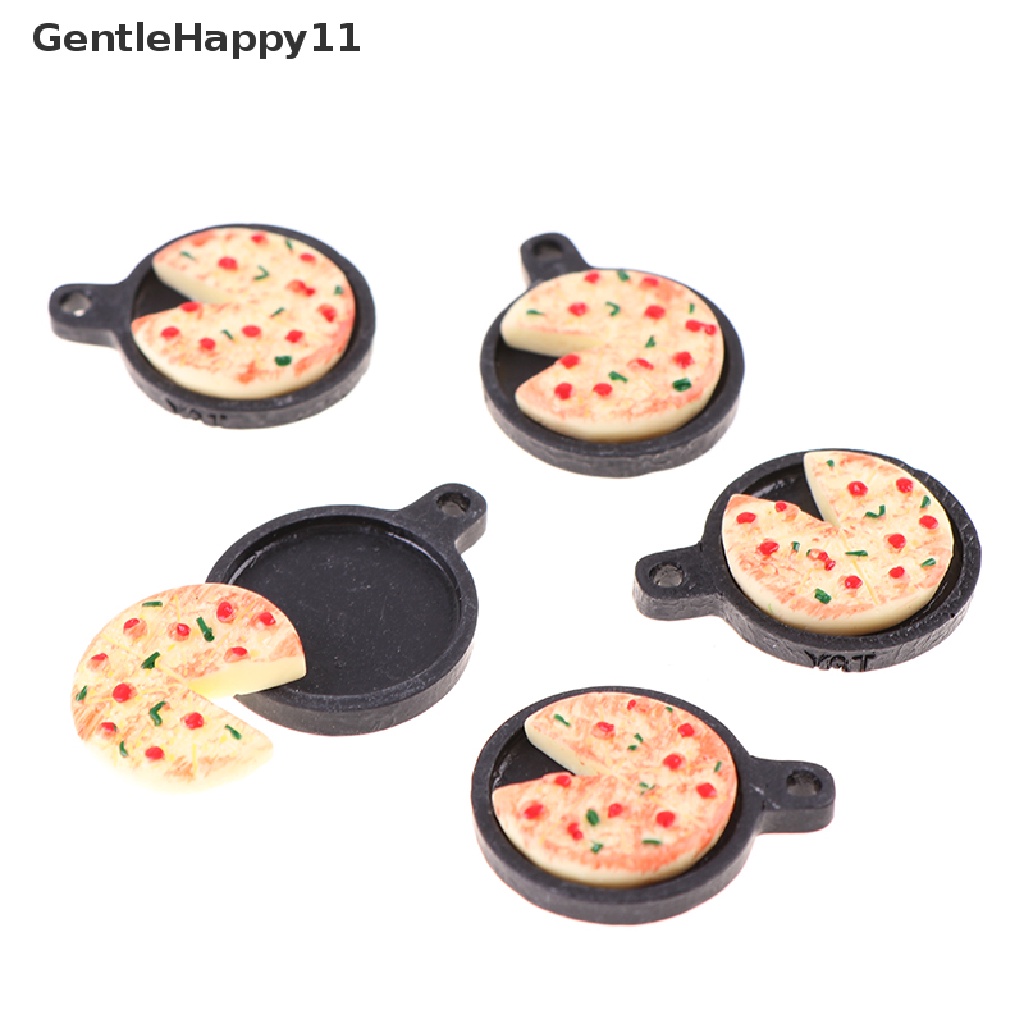 Gentlehappy 1set Rumah Boneka Miniatur Buah Piring Pizza Bakeware Dapur Resin Set Anak Hadiah id