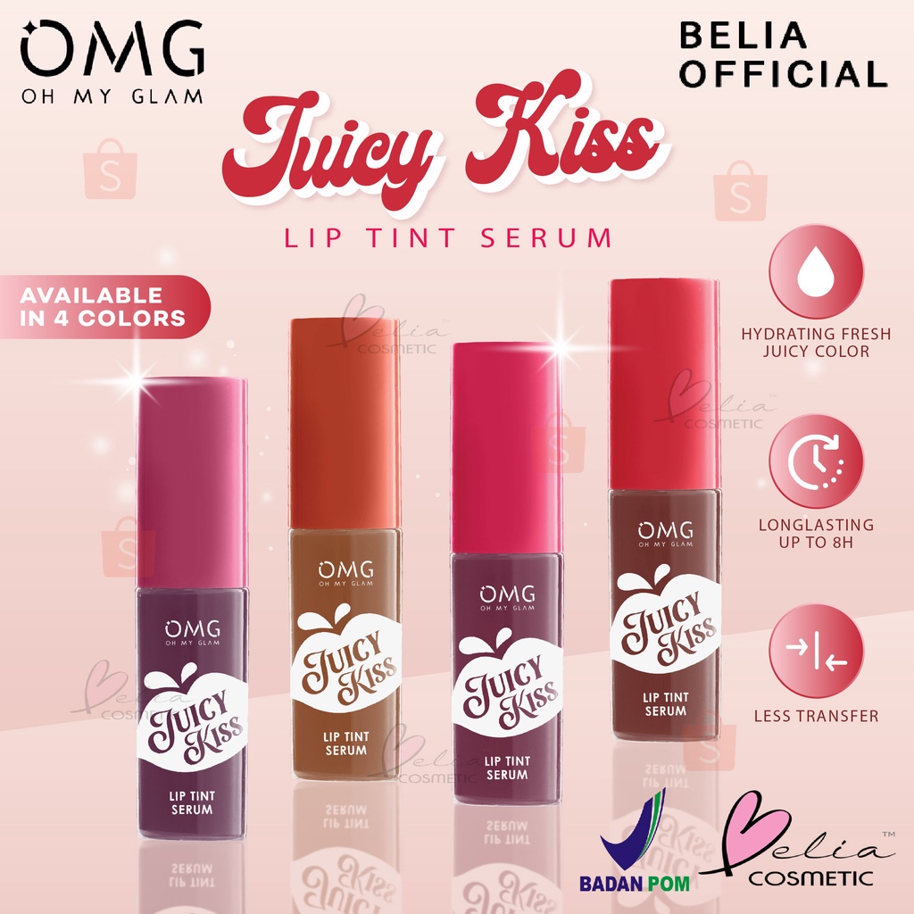 Juicy Kiss Lip Tint Serum by OMG | Serum Bibir | Lip Tint | Tint Serum | BPOM Oh My Glow Glam 100% ORIGINALL