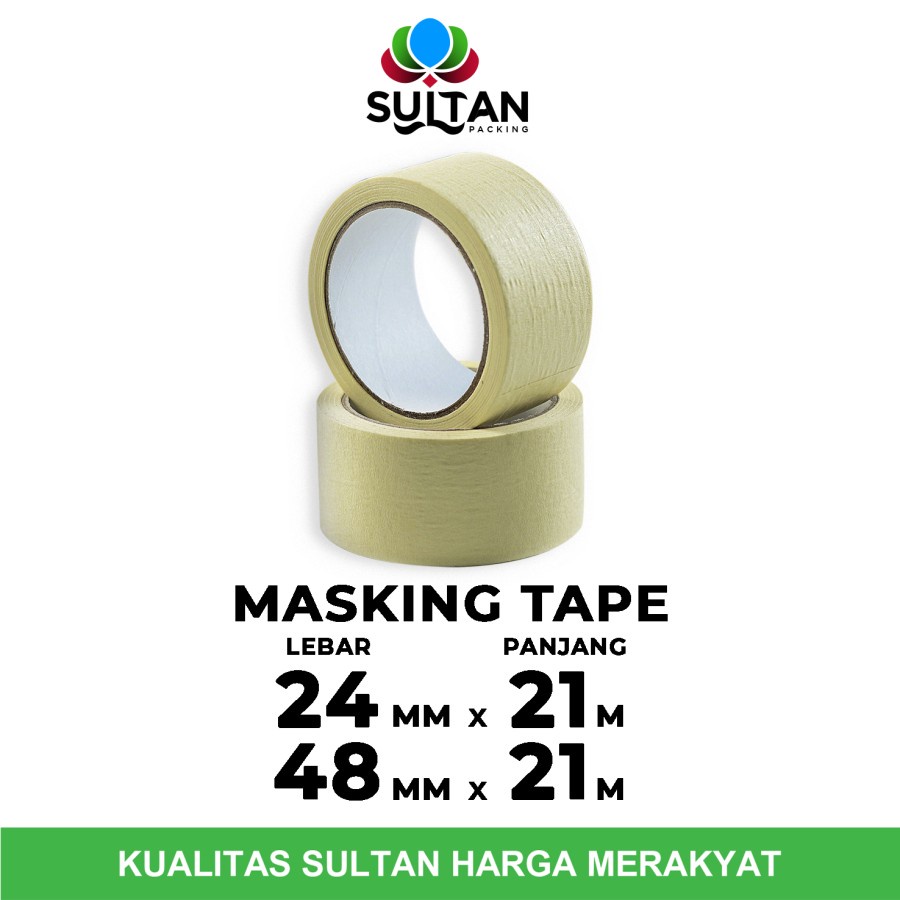 Lakban Kertas Masking Tape Isolasi Kertas Rusfet satuan termurah