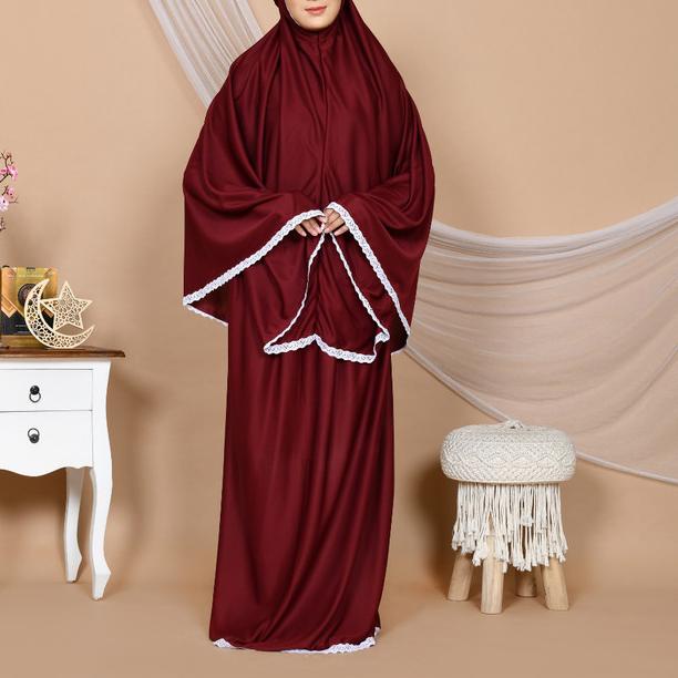 Mukena Tazbiya Harvest Bloom Blue - Abu-abu