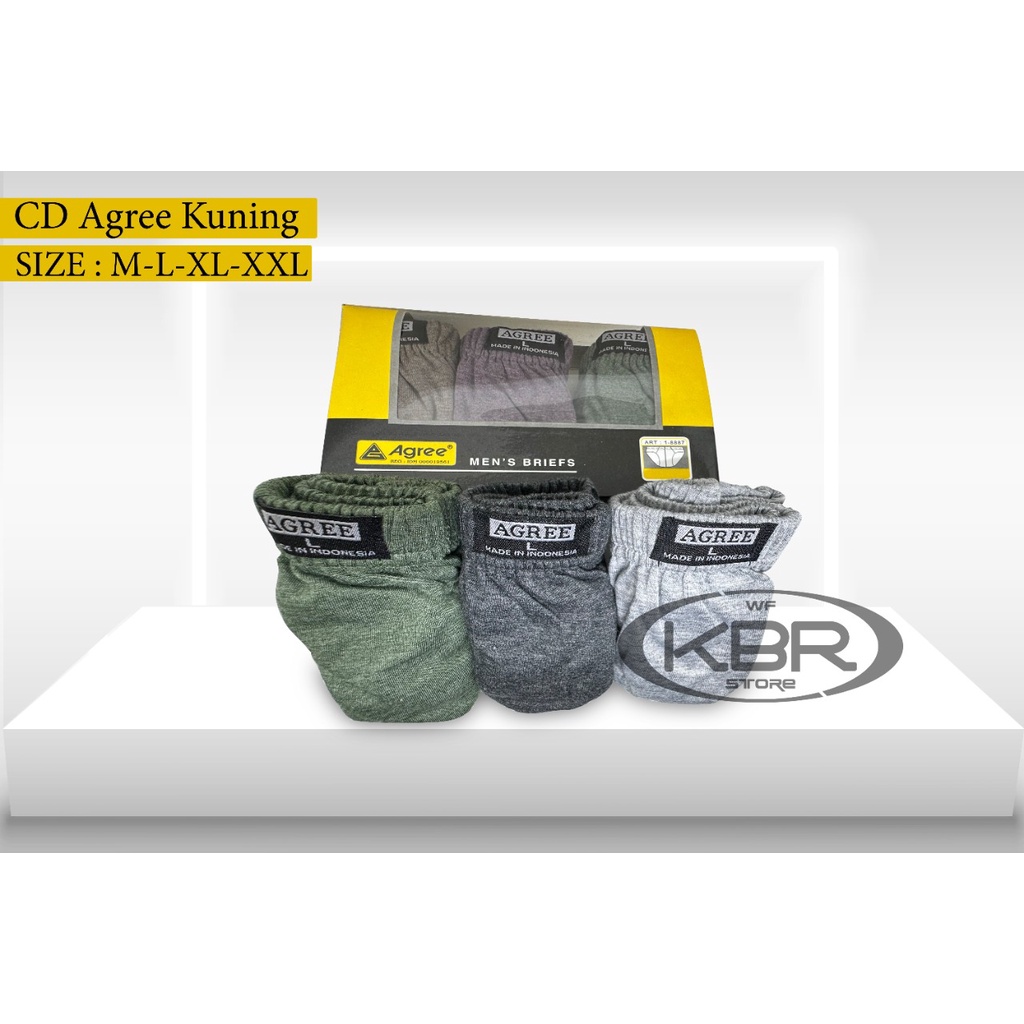 [ 3pc ] CD AGREE 2-8886 kuning| CD Celana Dalam Pria Dewasa [III N3/Q3] Karet Kerut celana dalam pria / KBR store