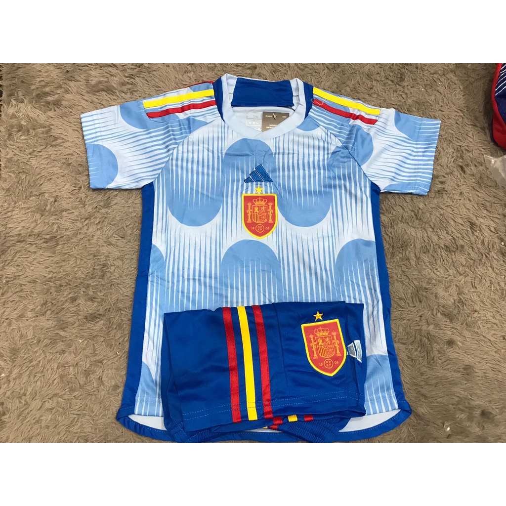 Jersey kids / anak spanyol away piala dunia 2022 - 2023 grade ori import