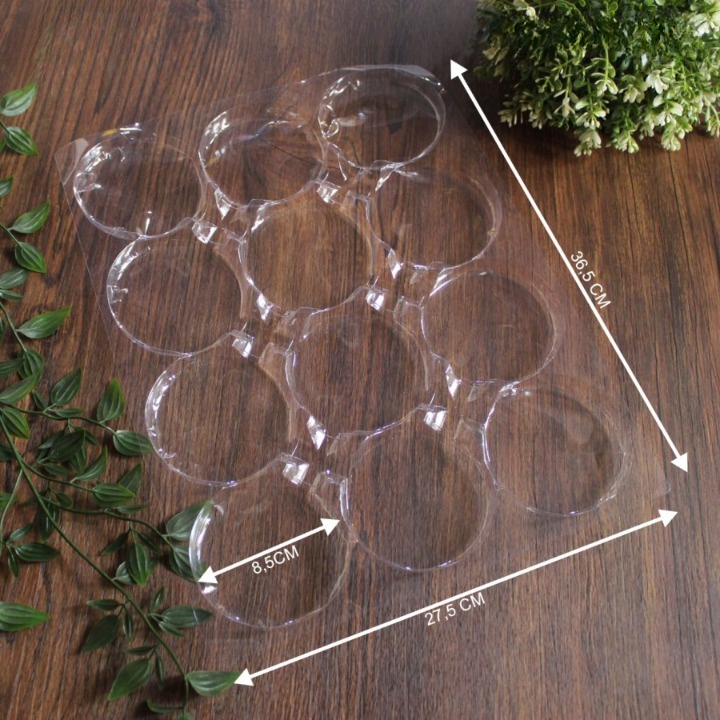 Mika Donat Besar Sekat 12 Diameter 8 cm Tray Alas Cake Kue Pie Sus Pie Buah Kecil Mika Transparant I