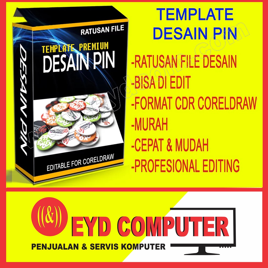 DESAIN PIN FORMAT CDR CORELDRAW KARAKTER TEMPLETE CDR CORELDRAW