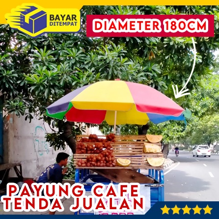 Payung Tenda DIAMETER 180 CM Besar Jumbo Buat Jual Jualan Cafe Bazar Taman Pantai Outdoor