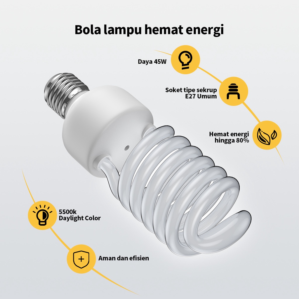 Softbox Photography Lighting Kit 45W 5500K untuk Live Streaming Studio Lighting/Potret Fotografi/YouTube Video dengan E27 Socket 50x70cm SoftBox