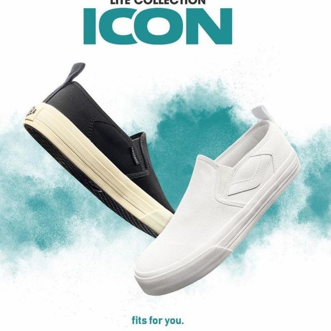 Sepatu Ventela Slip On Icon 100% Original - Hitam, 37