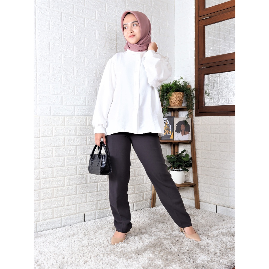 Fiska Blouse Crinkle Baju Formal/Kemeja Kerja/ atasan wanita bahan adem/fashion style remaja