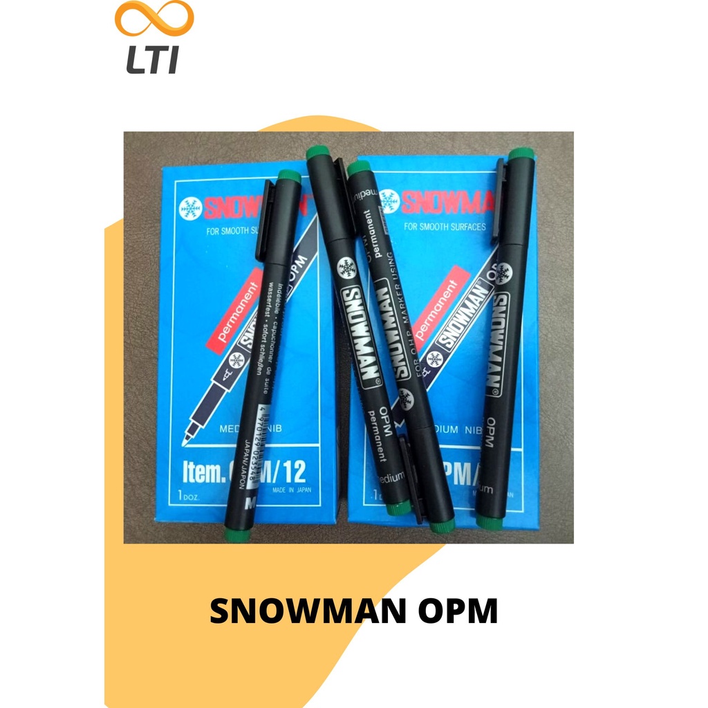 

Spidol Permanen Snowman - OPM UK. Medium Hijau - HEMAT