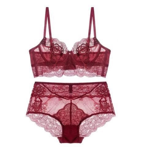 [Tunggal / Set] pakaian dalam wanita Renda Seksi Renda Ramping Sisi Payudara Sisi Adjustable Mengumpulkan Pakaian Dalam W