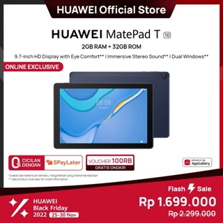 HUAWEI MatePad T10 Tablet | 2+32GB | Tampilan HD 9.7 inci | Pelindung mata | Kids Corner
