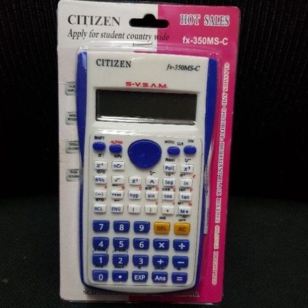 KALKULATOR SCIENTIFIC CITIZEN FX-350MS pink biru blue hijau green calculator ilmiah anak sekolah sin cos tan  2 line baris