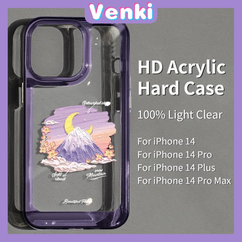 iPhone Case HD Acrylic High Quality Hard Case Metal Button Protection Camera Shockproof Painting Cloud And Mountain Compatible For iPhone 14 13 12 11 Pro Max XR XS Max