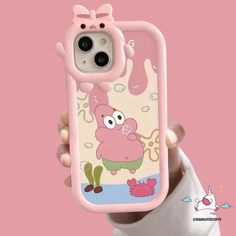 Soft Case Desain Kartun SpongeBob Patrick Star 3D Untuk iPhone 11 13 12 14 Pro MAX 6 6s 7 8 14 Plus XR X XS MAX SE 2020