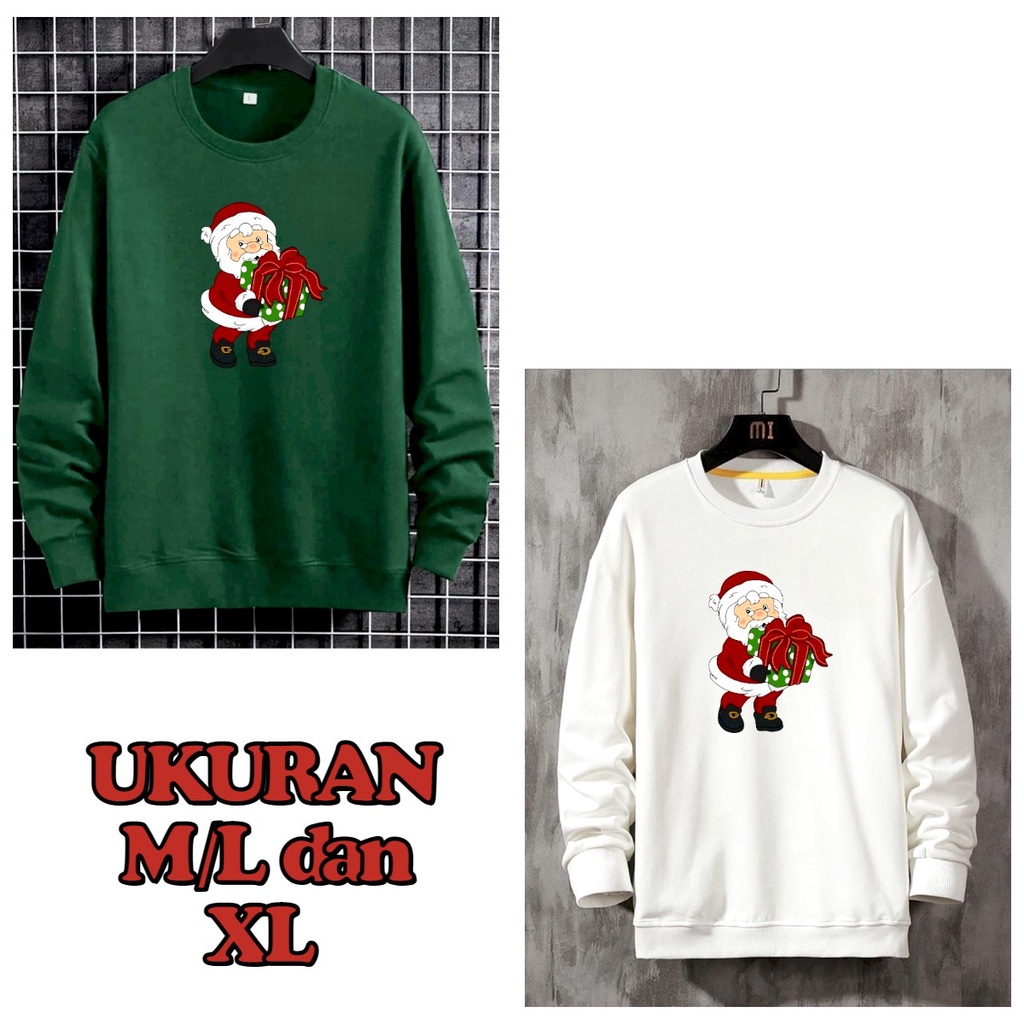 MUKZHOP - BAJU SWEATER SANTA CLAUS 2 / atasan lengan panjang / sweater kece / crewneck / sweater keren / natal / tahun baru