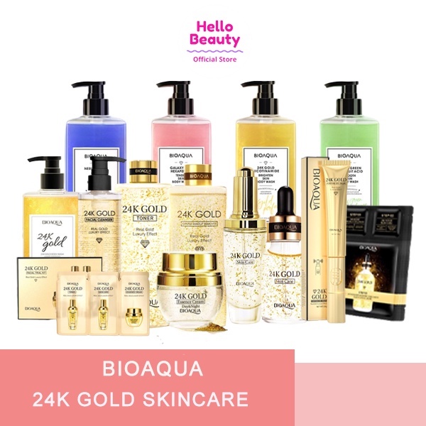 BIOAQUA 24K GOLD CLEANSER | TONER | SERUM | EYE CREAM | CREAM | FACIAL MASK | REMOVER