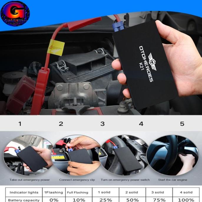 Jumper Starter Aki Mobil 3 in 1 power bank Alat jumper aki