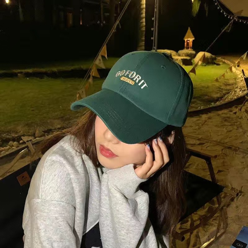 Topi Baseball Motif Bordir Tulisan Gaya vintage Korea Untuk Pria Dan Wanita