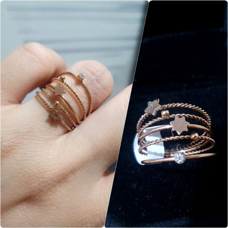 Cincin Titanium Asli Rosegold Premium Quality anti karat anti alergi Stainless Steel ori Ctt02