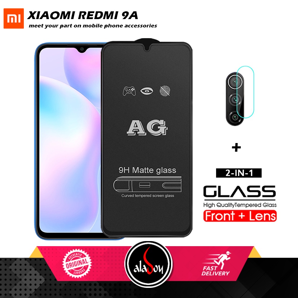 Xiaomi Redmi 9A PAKET 2IN1 Tempered Glass Matte Anti Glare Full Layar dan Tempered Glass Kamera