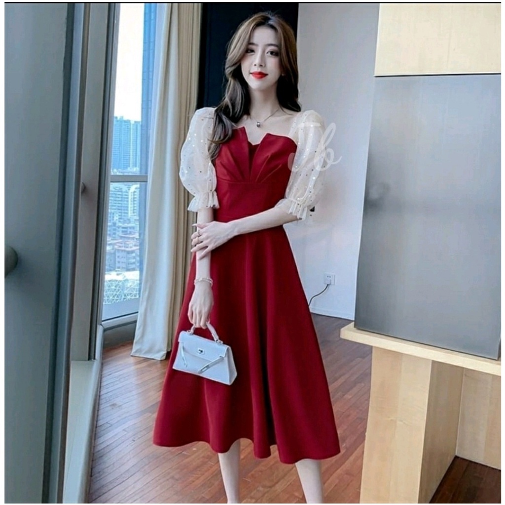 Dress Kkimaraa / Dress Casual Wanita / Midi Dress Terbaru / Dress Pesta / Pakaian Perempuan