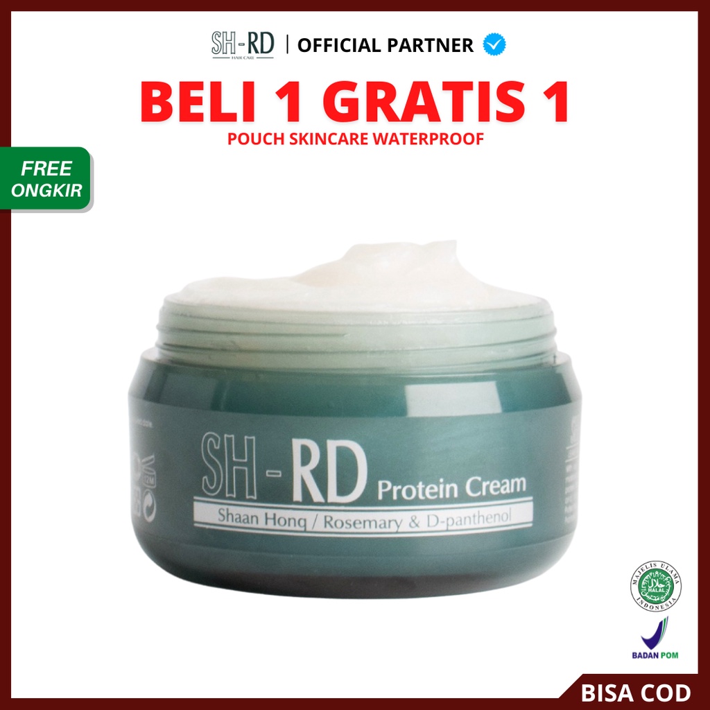 [ BPOM ] SHRD Protein Cream, Hair Vitamin &amp; Heat Protector, Perawatan Rambut Kering Rontok