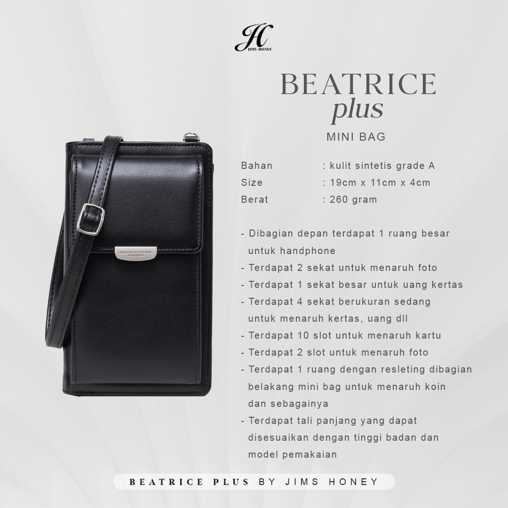 NEW Beatrice Wallet Jimshoney Dompet Hp Trendy Terbaru Original Jims Honey / Sling Wallet Mini
