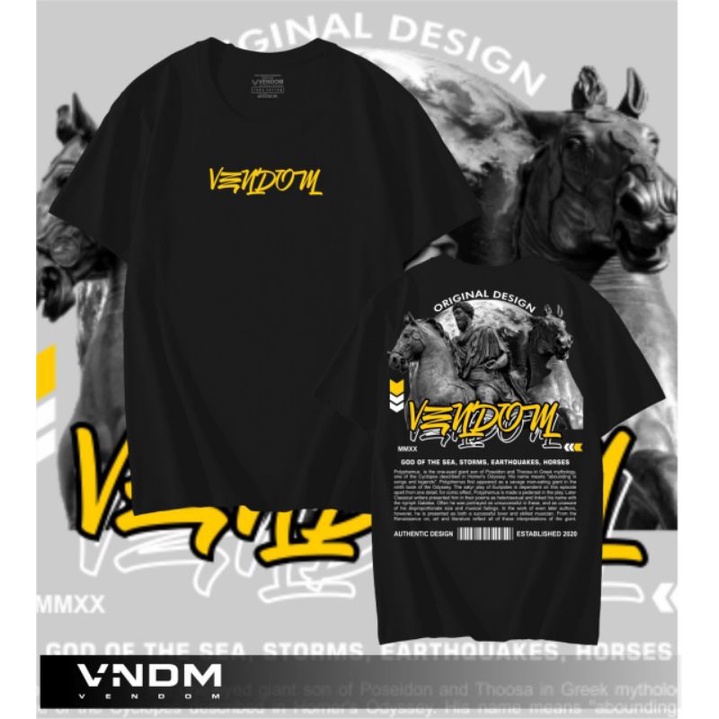 Kaos Casual Distro VENDOM™ Original Men's T-shirt Premium Cloth | Kaos Pria Tangan Pendek | Baju Cowo | Atasan Pria/Wanita