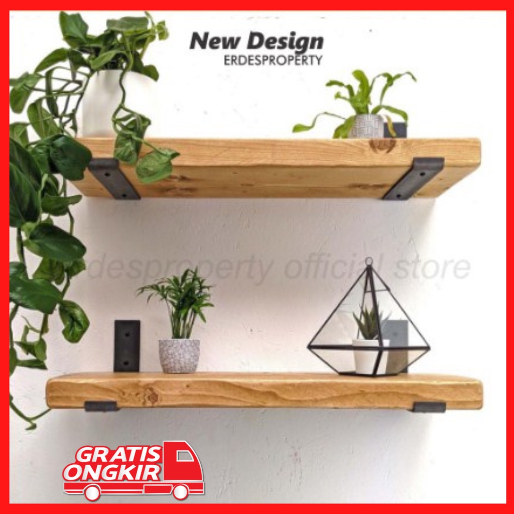 Rak Dinding Ambalan Kayu Asli L Minimalis Ukuran Medium Aesthetic Hiasan Dinding Rak Dapur Buku Paja