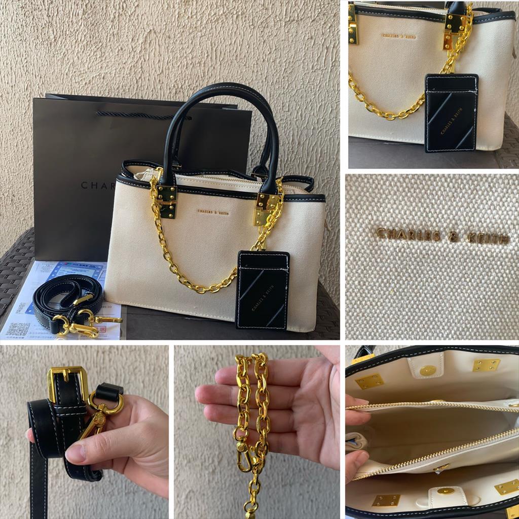 LUXY LX2271 TAS SELEMPANG WANITA C*K LARGE DOUBLE HANDLE CANVAS HANDBAG FREE BOX + DUSTBAG  KUALITAS FACTORY OUTLET