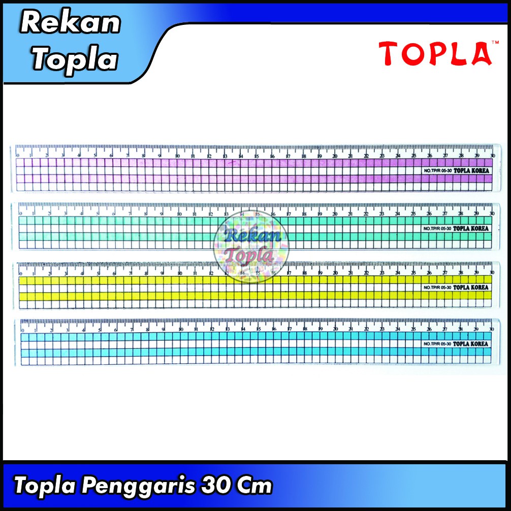 

Penggaris 30 Cm / Mistar 30 Cm / Garisan 30 Cm / Penggaris Kotak / Topla Korea
