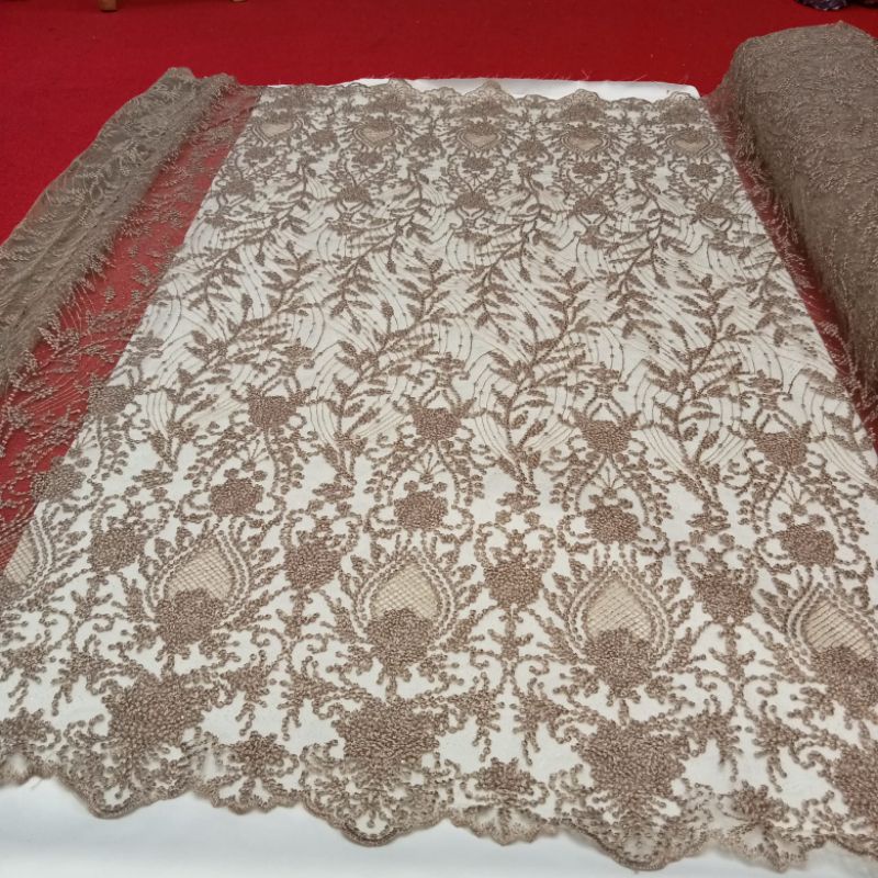 Kain Tile Bordir // Kain Tile bahan Kebaya mewah // Tile Bordir tebal