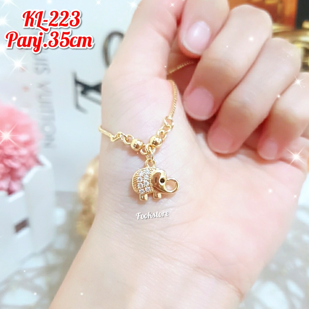 KALUNG ANAK PEREMPUAN LIONTIN MOTIF ANTI ALERGI/COD