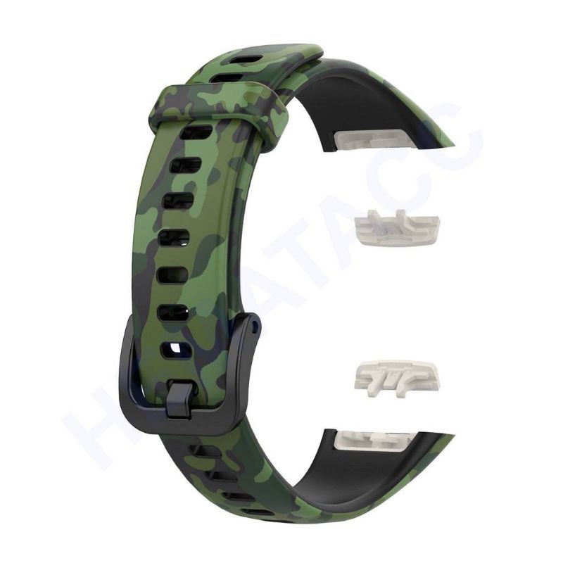 Strap Huawei Band 7 / Band 6 Tali Jam Silicone Soft Silikon Motif Army Camo