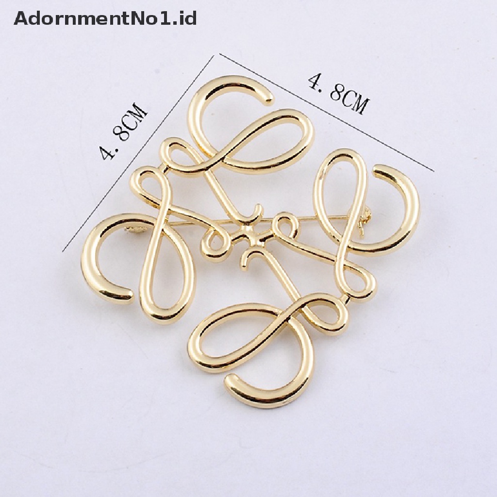 1pc Bros Pin Bentuk Kotak Hollow Bahan Metal Untuk Aksesoris Pakaian