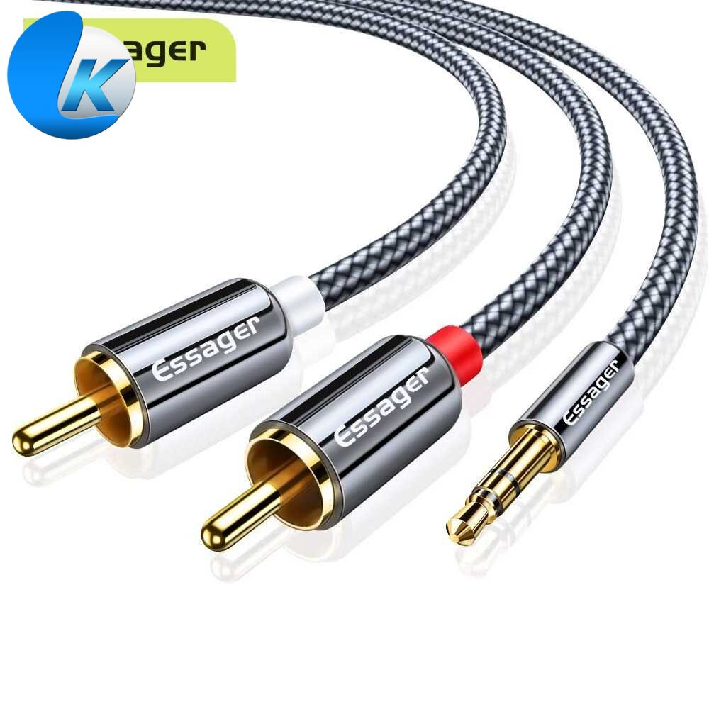 Essager Kabel Audio HiFi 3.5mm to RCA 2 Meter - AV117 [ Kafii ]