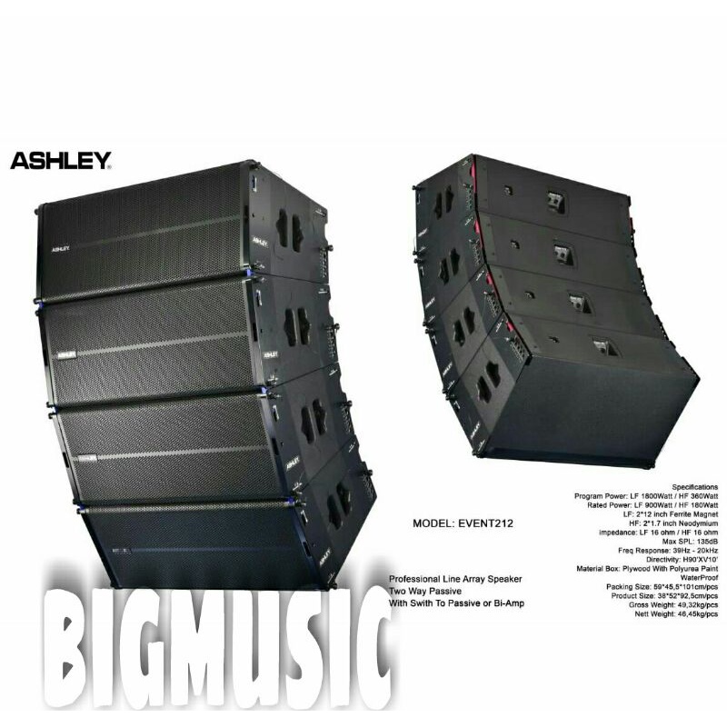 Speaker Line Array Ashley Event 212 Original 12 inch Passive