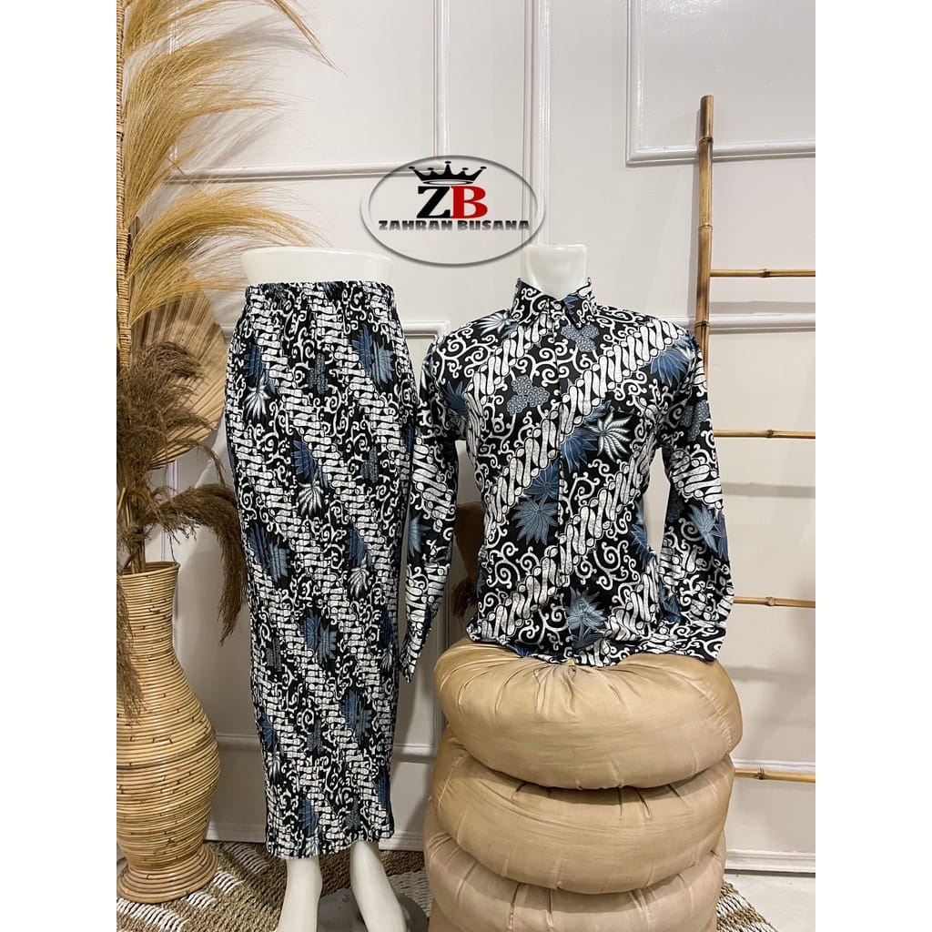 Winn COUPLE ROK PLISKET DAN KEMEJA PENDEK BATIK MURAH /PASANGAN TERBARU / COUPLE KELUARGA / COUPLE P