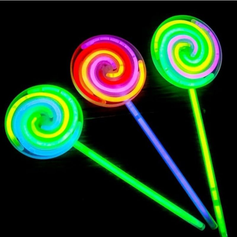 Stik Tongkat Candy Lollipop Glow Led/Mainan Lollipop Glow Stik Candy