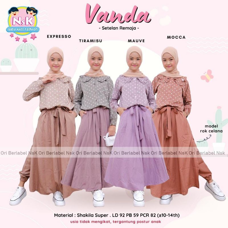 Setelan anak Setelan remaja Setelan cewek Set Casual Vanda