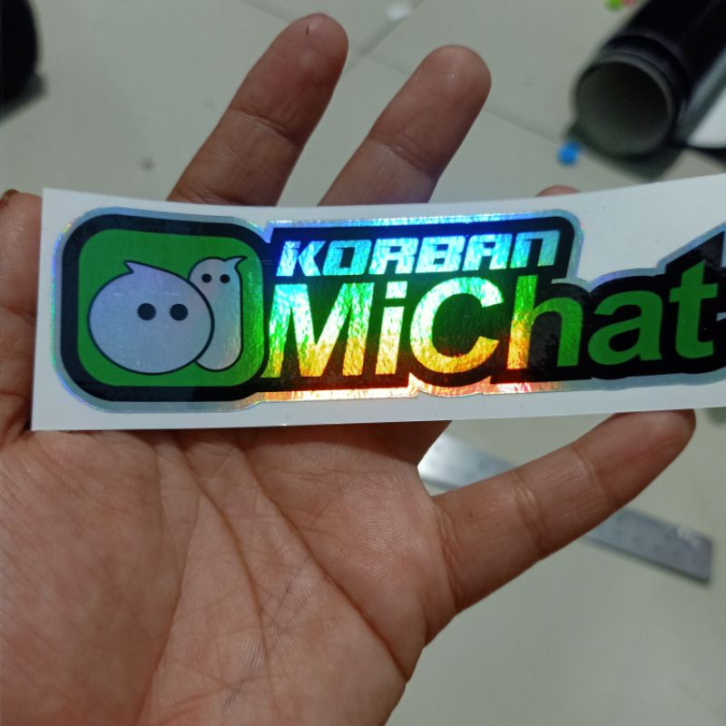 sticker hologram korban michat